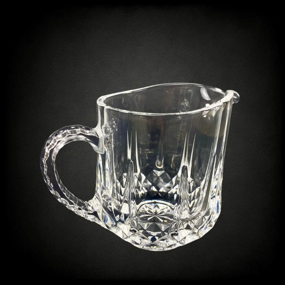 Cristal d'Arques Longchamp Crystal Creamer Sugar Set Boxed 1970s Vintage